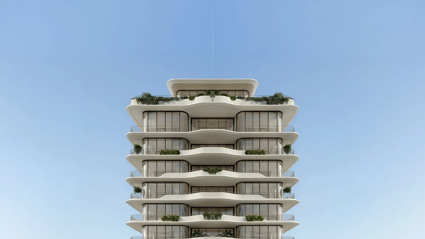 MODCON Syl Residences tower against a clear sky