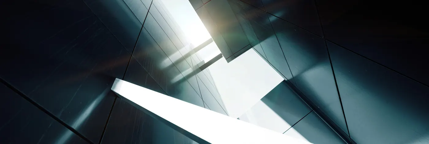 Sunlight on angled glass panels